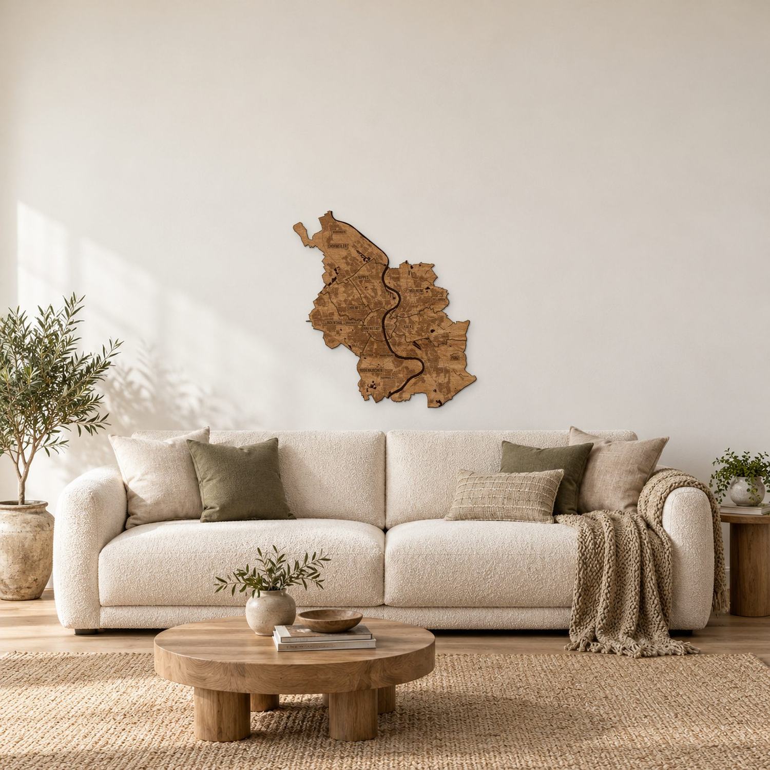Kolonia - mapa na ścianę w rozmiarze M (60 cm) we wnętrzu