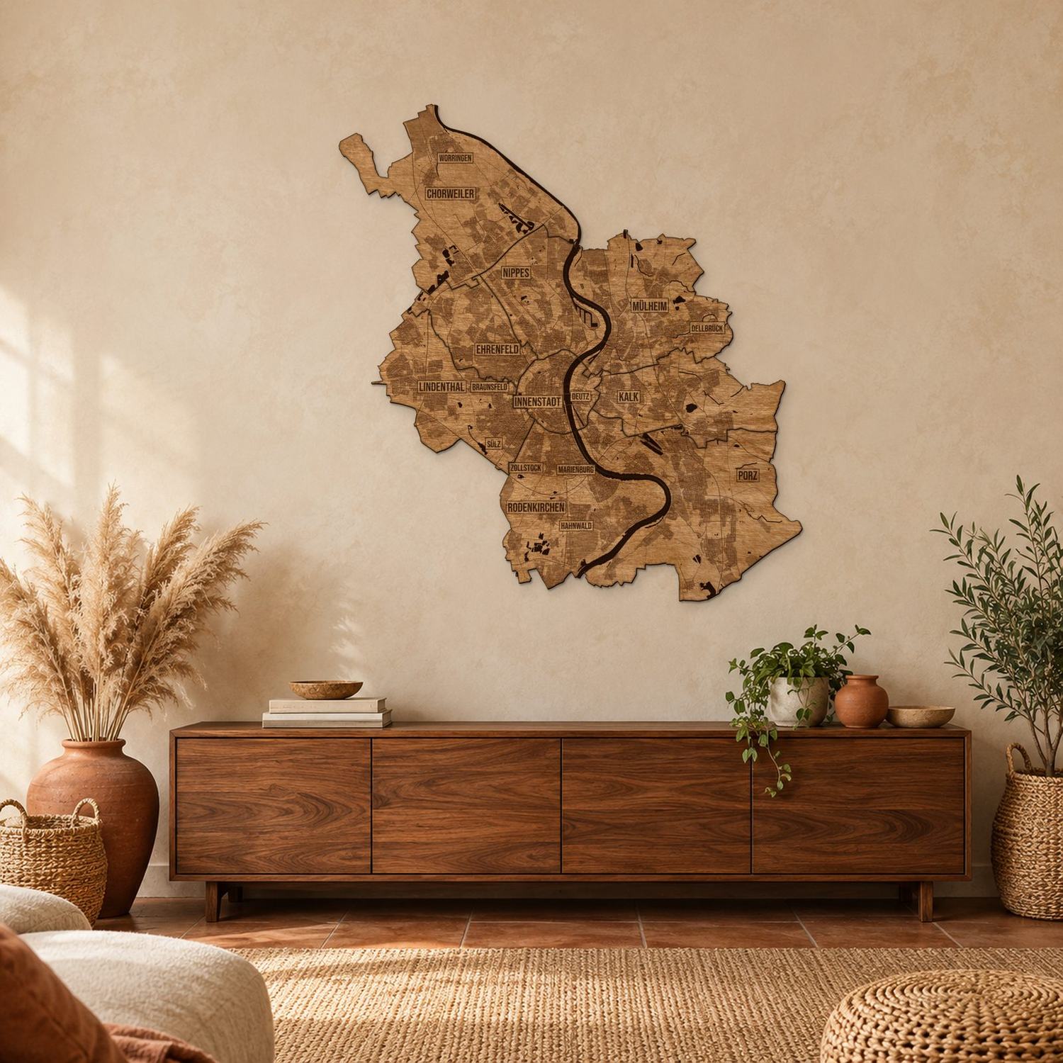 Kolonia - mapa na ścianę w rozmiarze L (100 cm) nad komodą