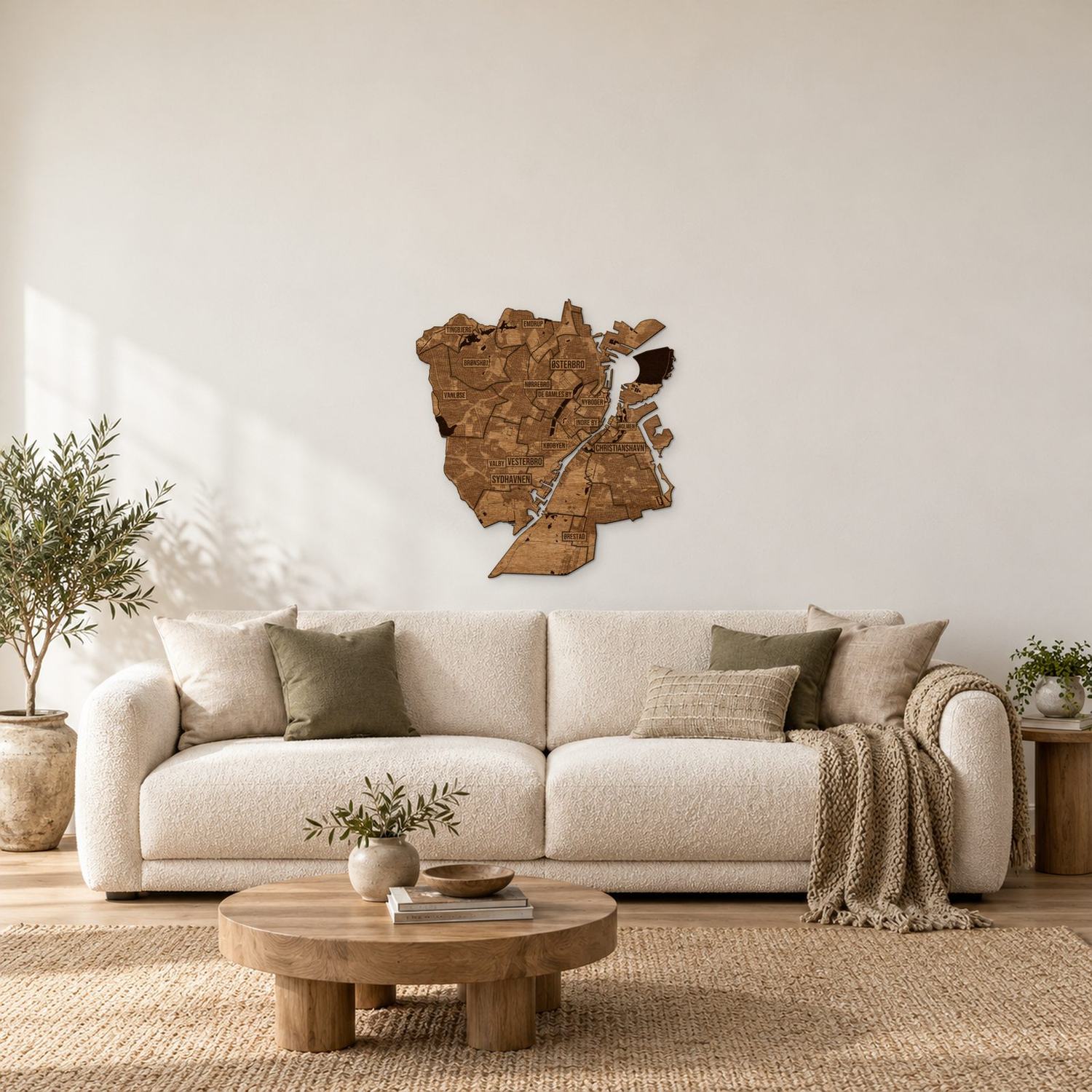 Kopenhaga - mapa na ścianę w rozmiarze M (60 cm) we wnętrzu