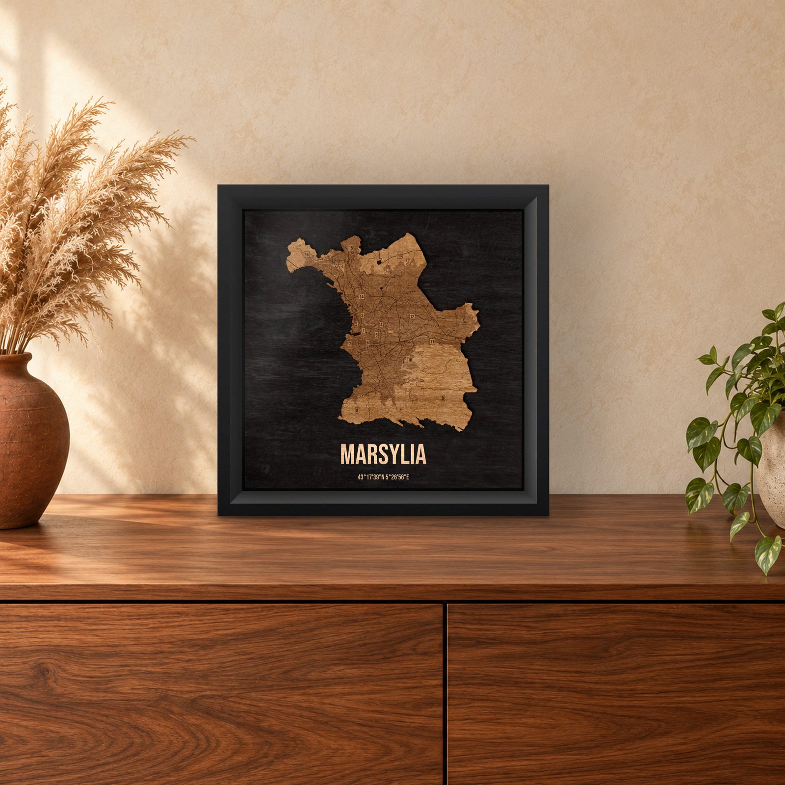 Marsylia - ramka cieniowa 25 × 25 cm we wnętrzu