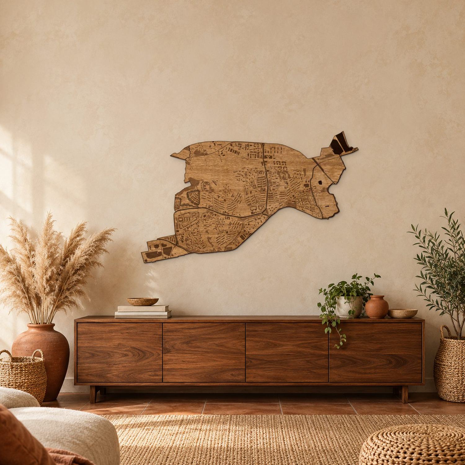 Mistrzejowice (Kraków) - mapa na ścianę w rozmiarze L (100 cm) nad komodą