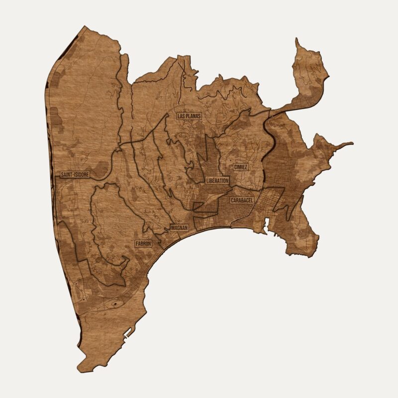 Nicea - drewniana mapa miasta na ścianę