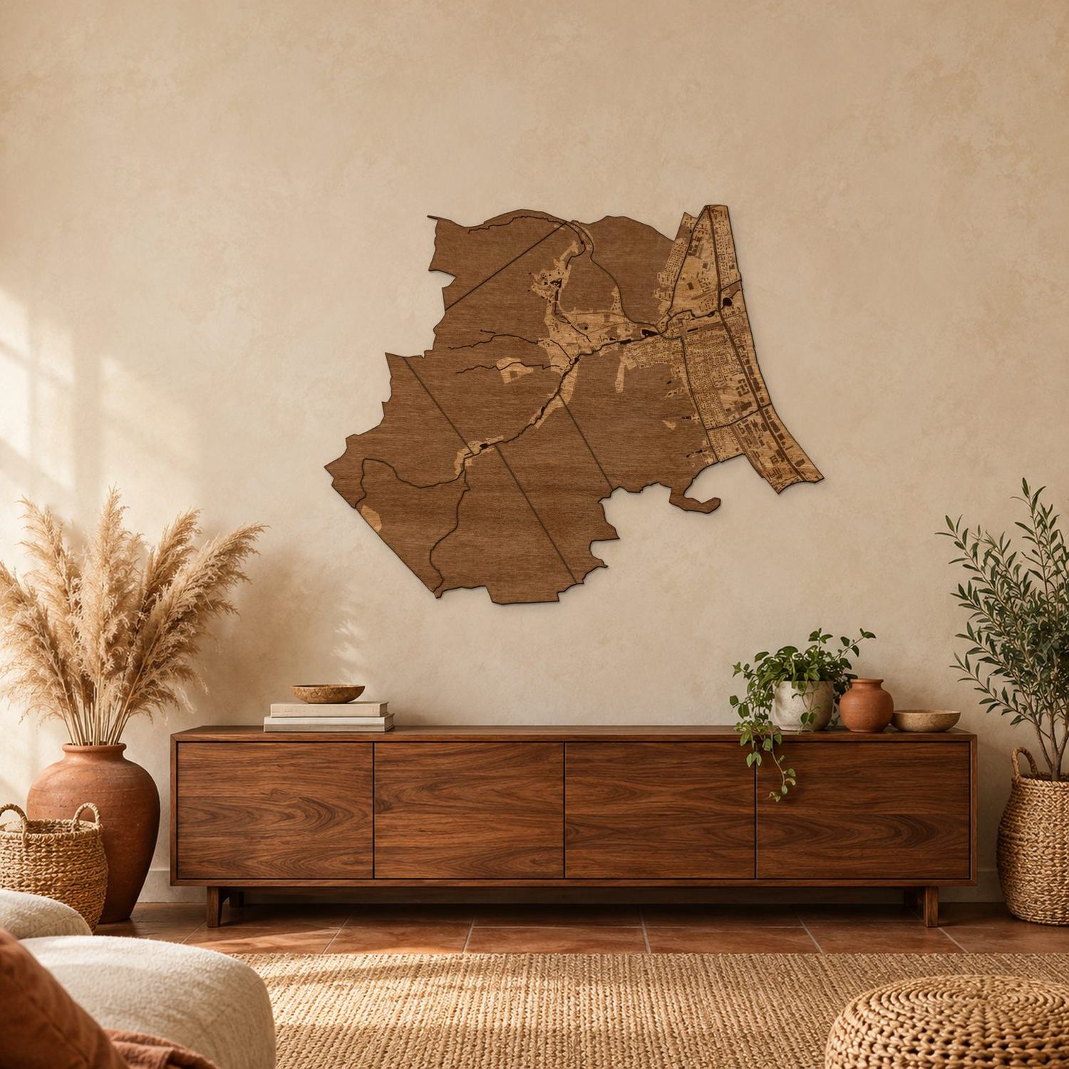 Oliwa (Gdańsk) - mapa na ścianę w rozmiarze L (100 cm) nad komodą