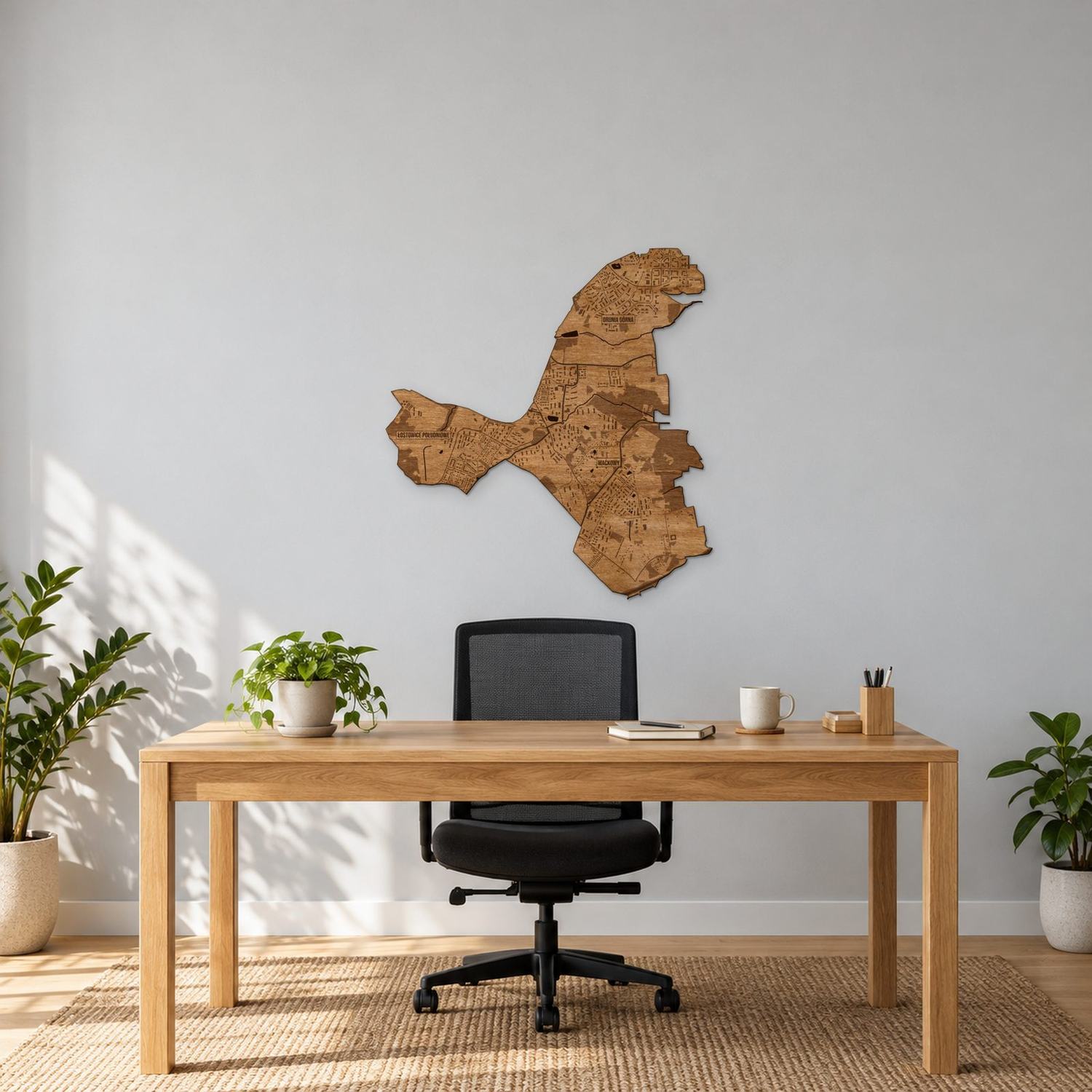 Orunia Górna-Gdańsk Południe (Gdańsk) - mapa na ścianę w rozmiarze M (60 cm) we wnętrzu