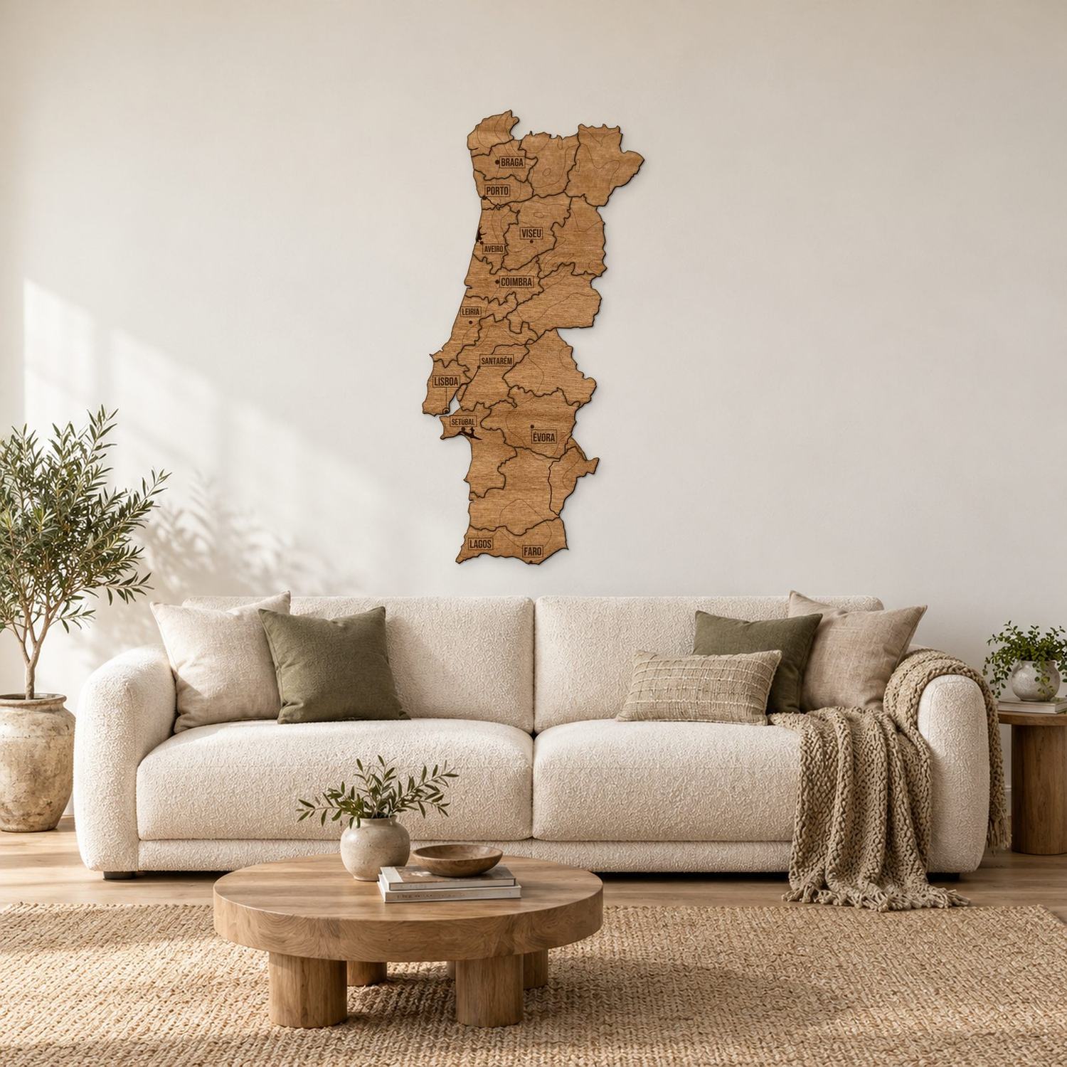 Portugalia - mapa na ścianę w rozmiarze L (100 cm) nad komodą