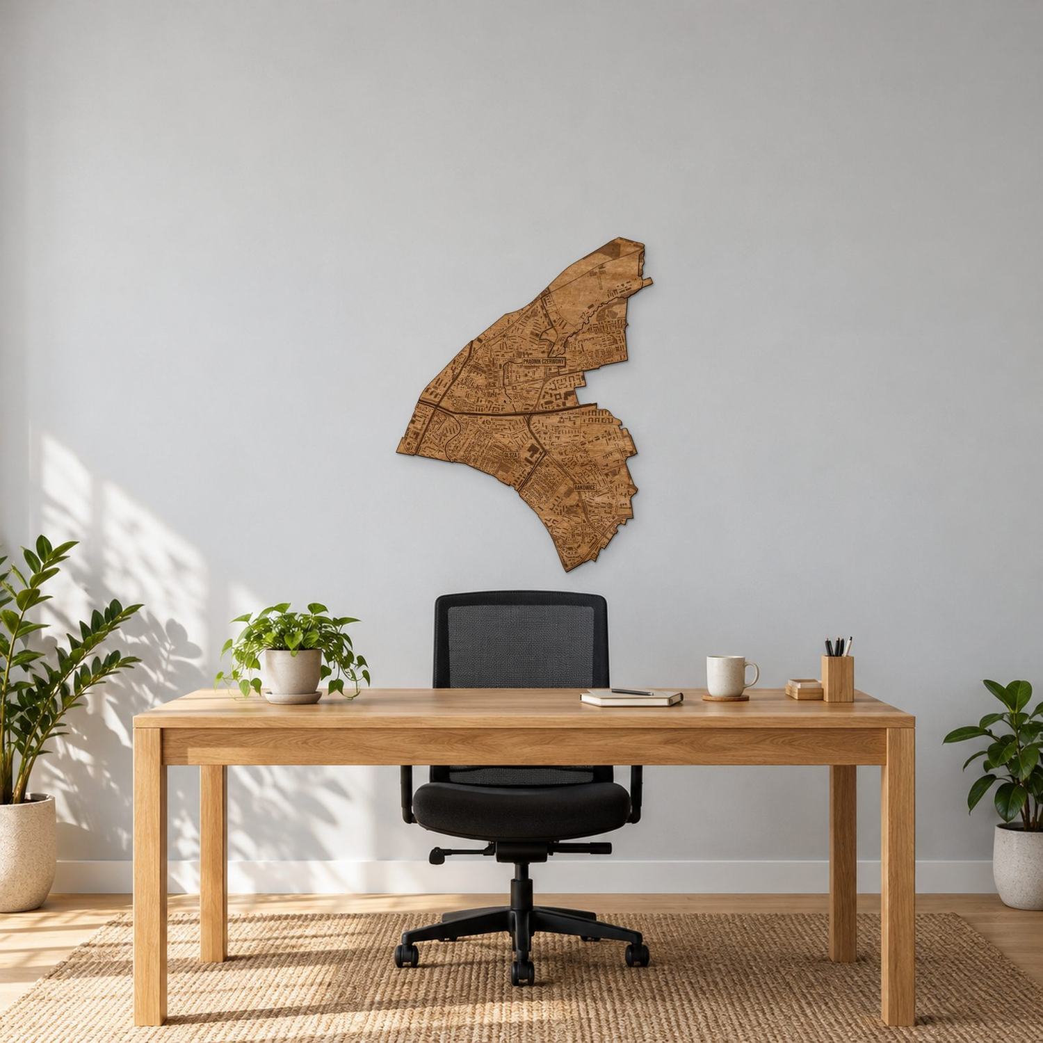 Prądnik Czerwony (Kraków) - mapa na ścianę w rozmiarze M (60 cm) we wnętrzu