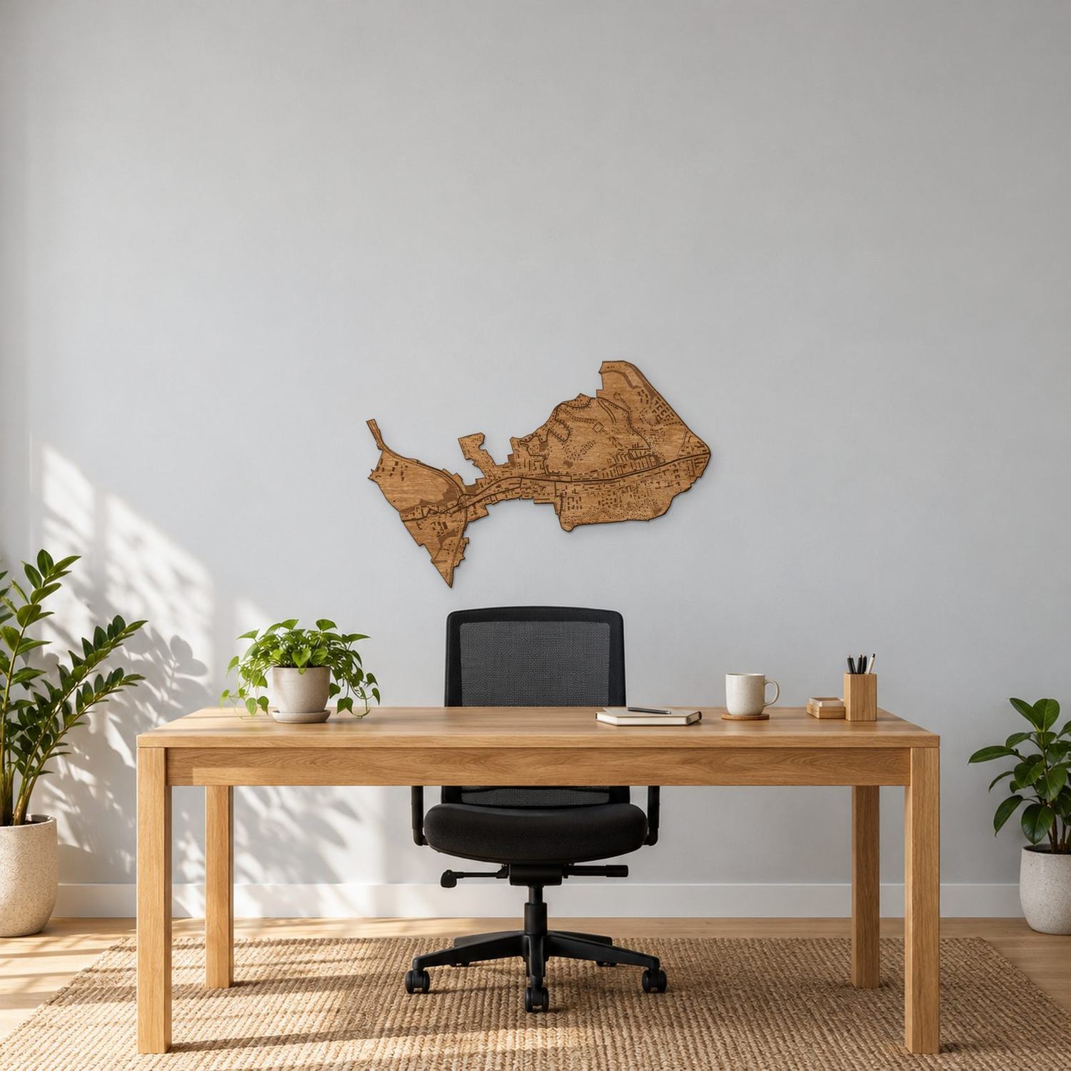 Siedlce (Gdańsk) - mapa na ścianę w rozmiarze M (60 cm) we wnętrzu