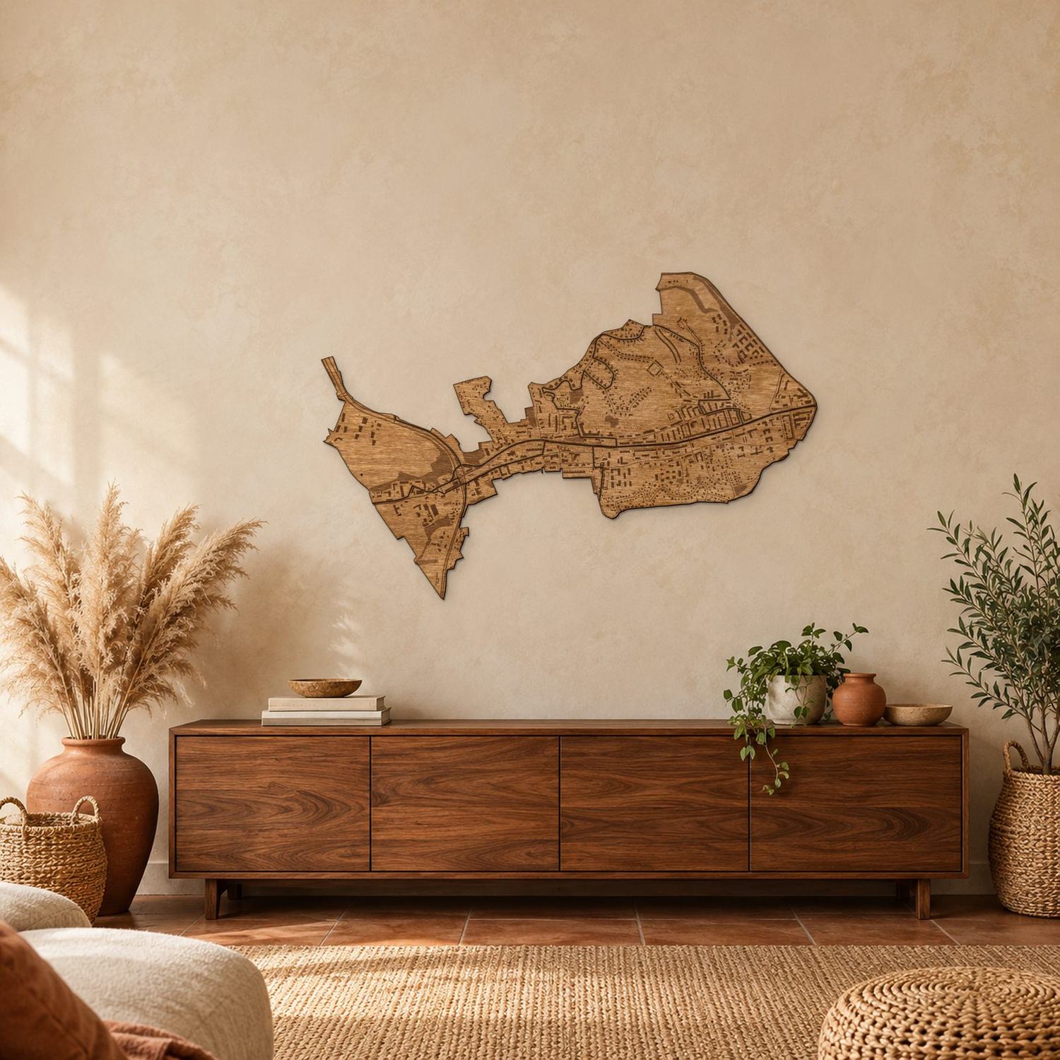 Siedlce (Gdańsk) - mapa na ścianę w rozmiarze L (100 cm) nad komodą