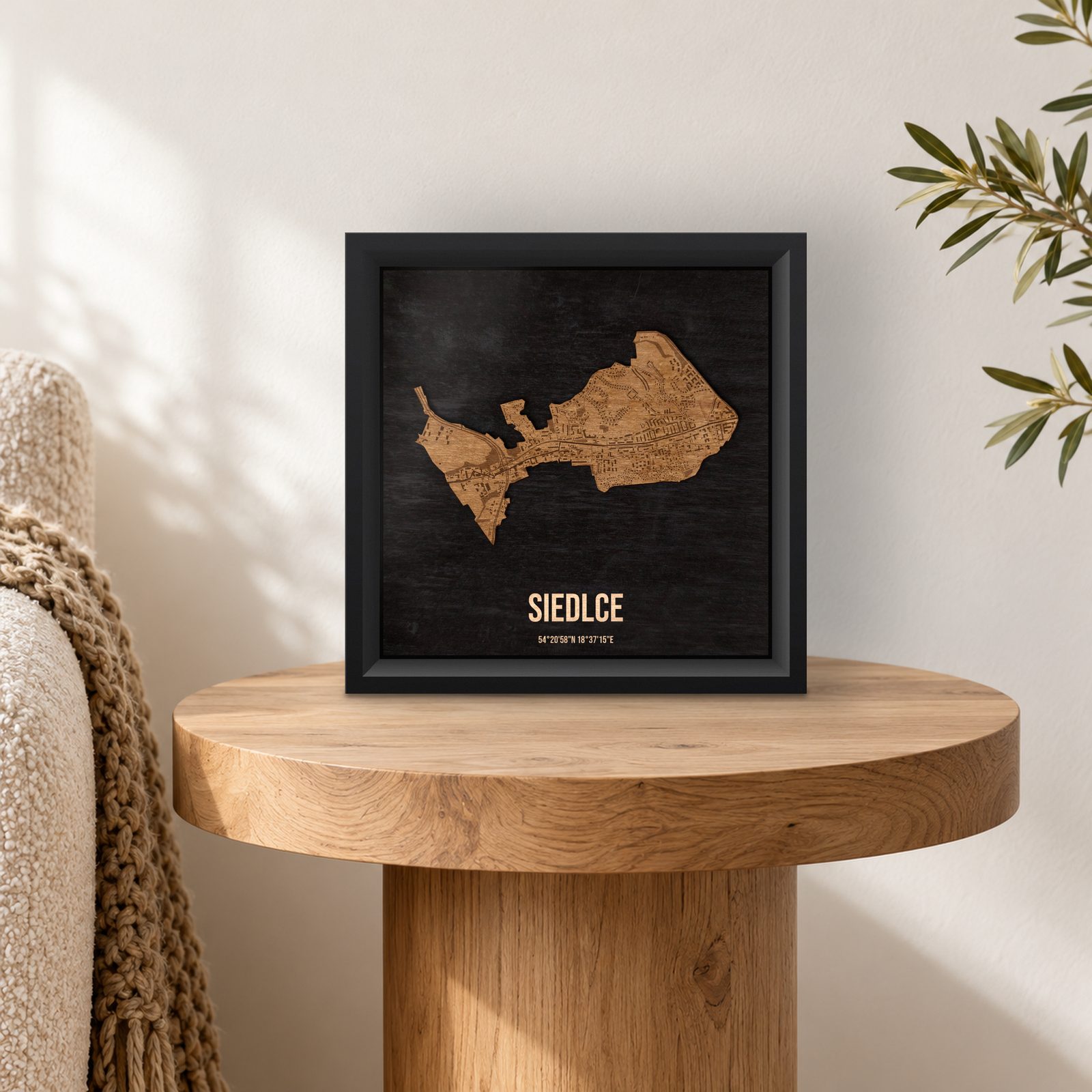 Siedlce (Gdańsk) - ramka cieniowa 25 × 25 cm we wnętrzu