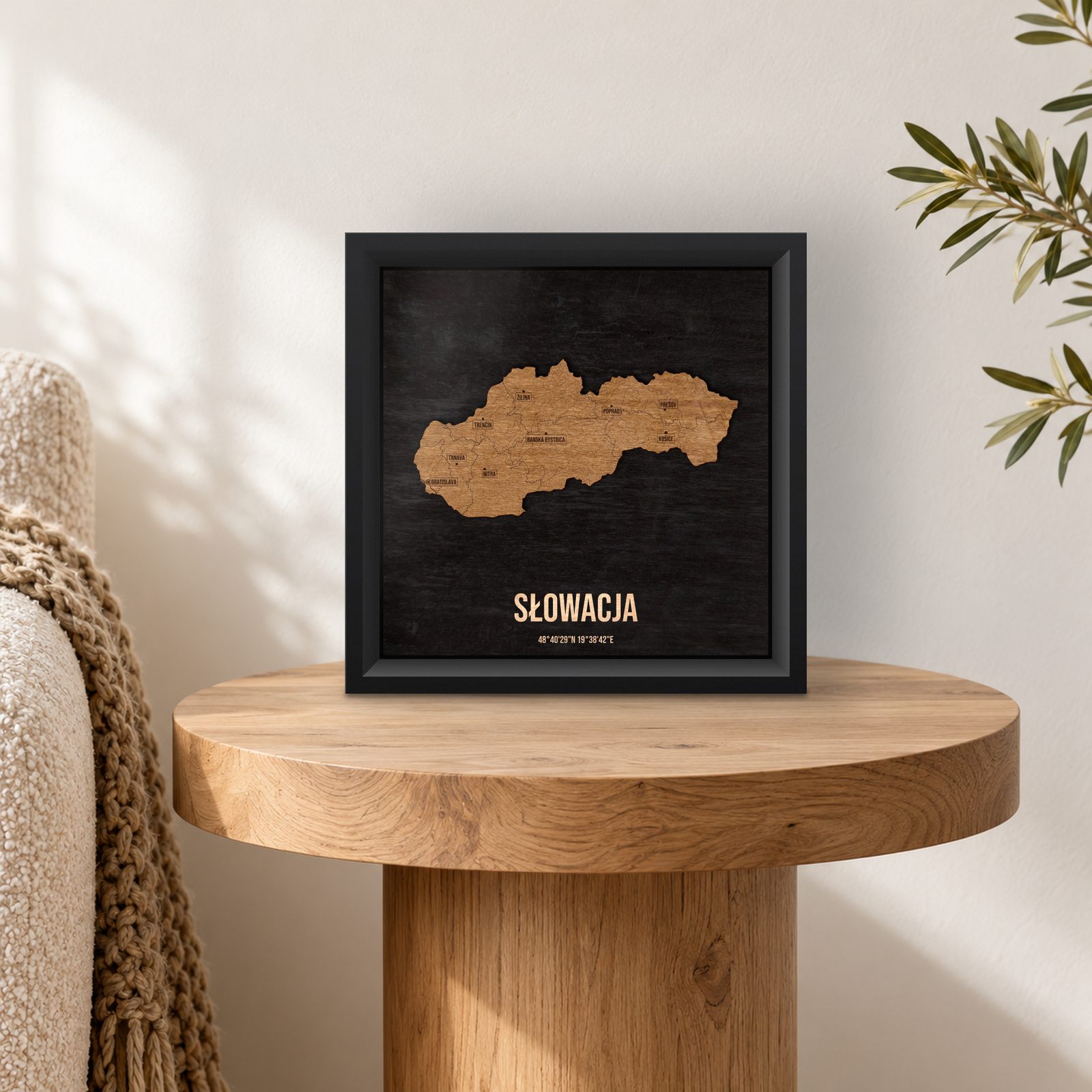 Słowacja - ramka cieniowa 25 × 25 cm we wnętrzu