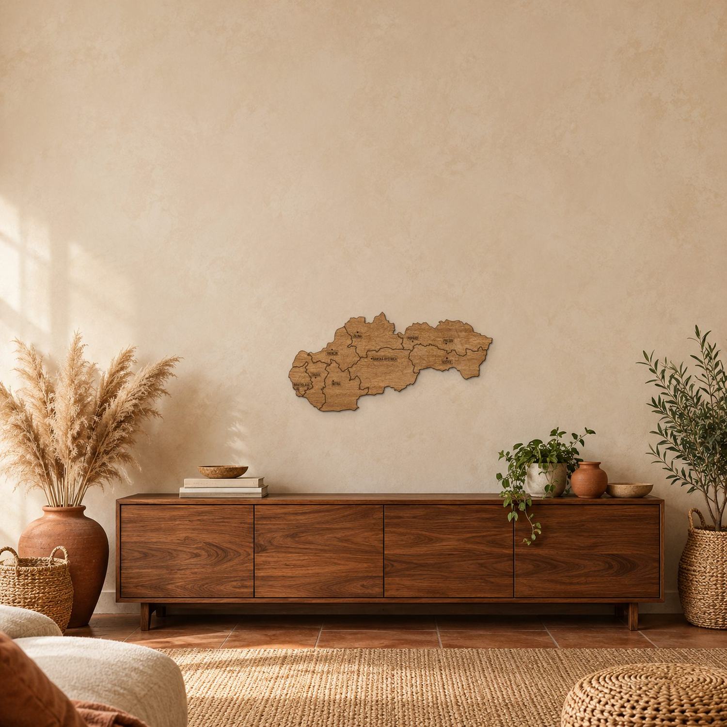 Słowacja - mapa na ścianę w rozmiarze M (60 cm) we wnętrzu