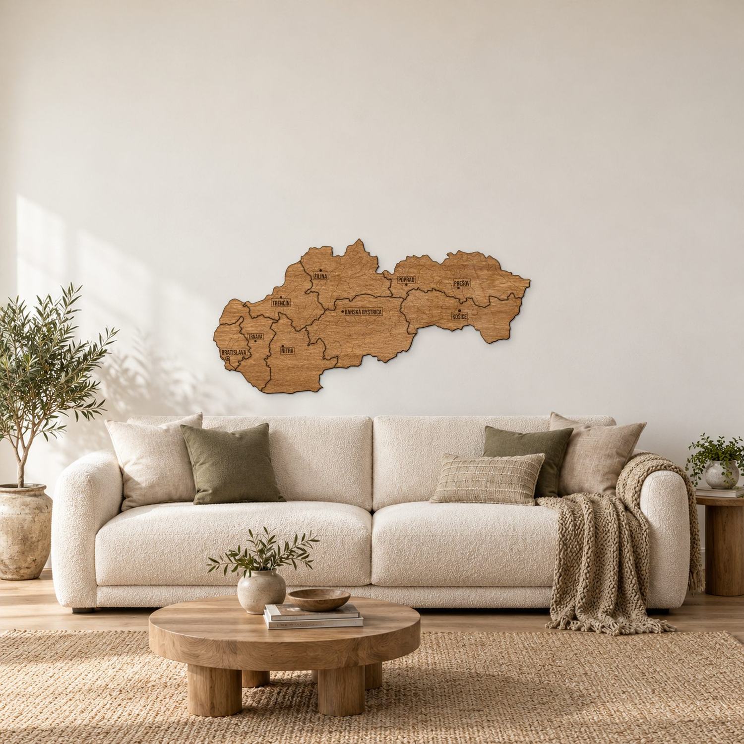 Słowacja - mapa na ścianę w rozmiarze L (100 cm) nad komodą