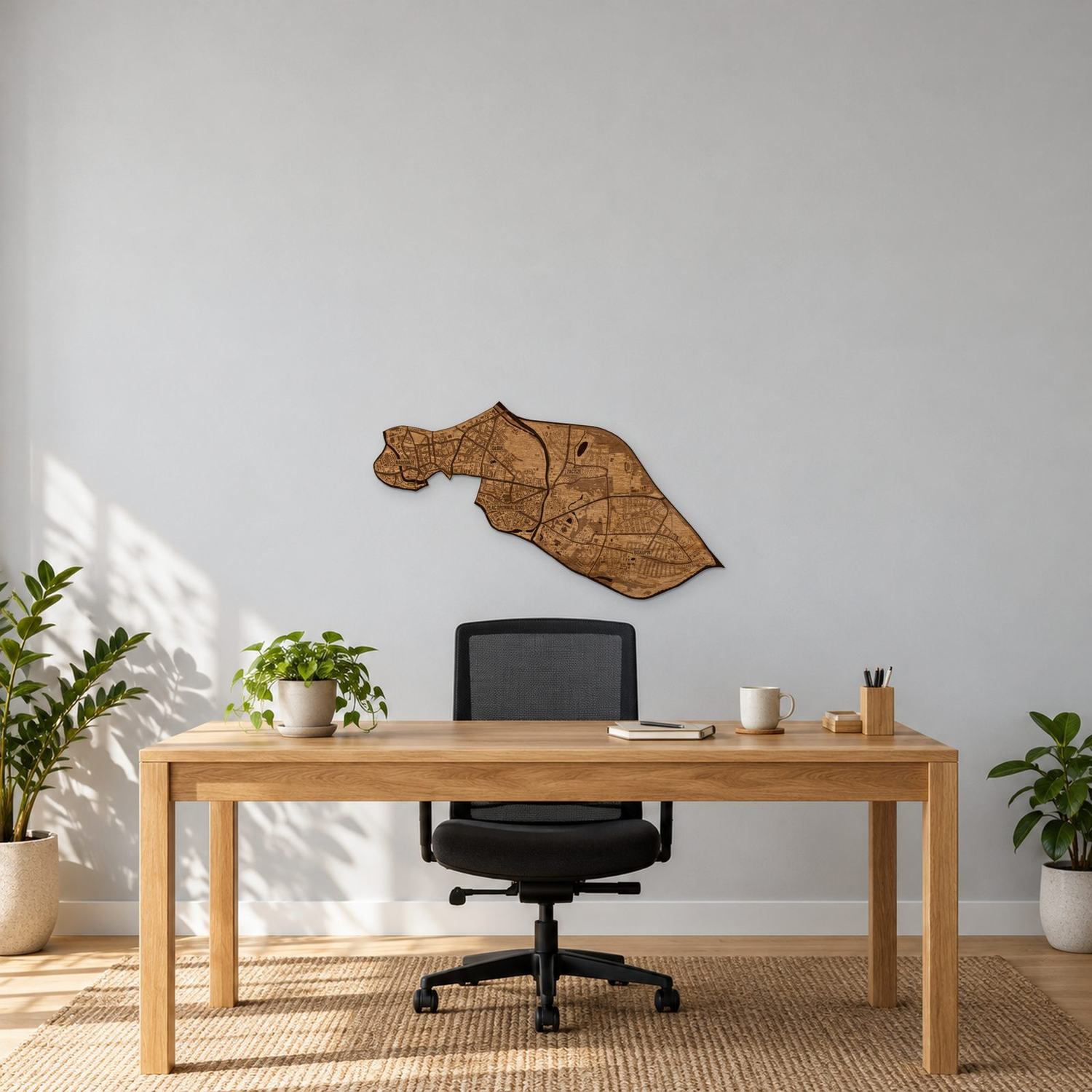 Śródmieście (Wrocław) - mapa na ścianę w rozmiarze M (60 cm) we wnętrzu