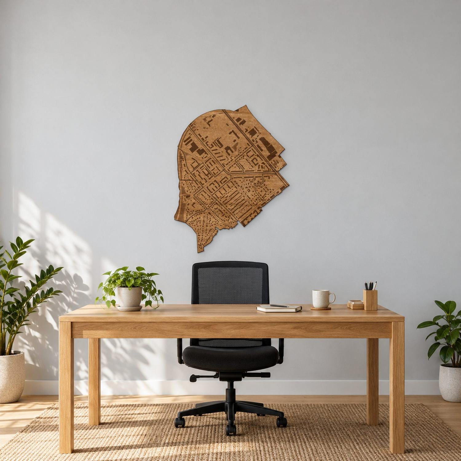 Strzyża (Gdańsk) - mapa na ścianę w rozmiarze M (60 cm) we wnętrzu
