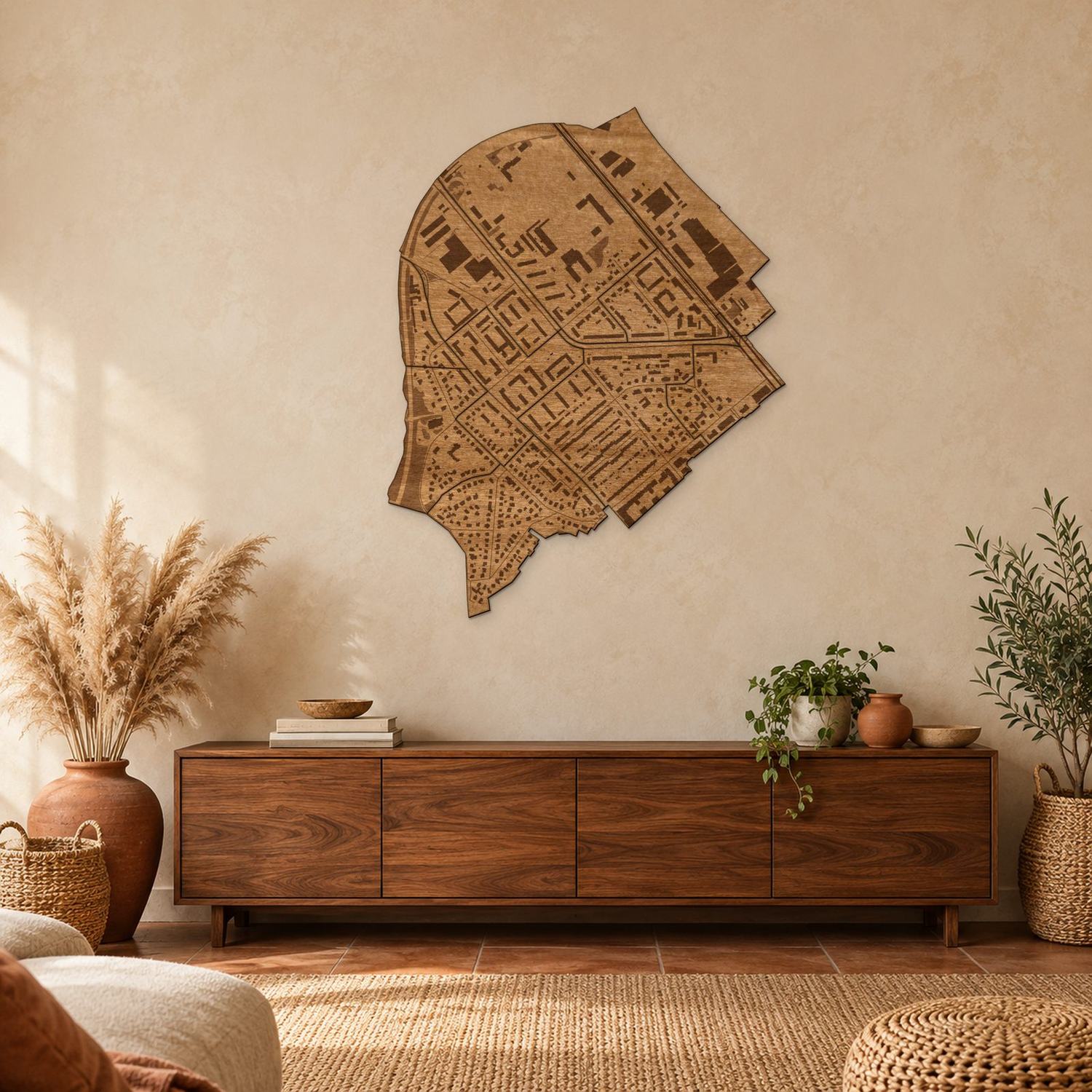 Strzyża (Gdańsk) - mapa na ścianę w rozmiarze L (100 cm) nad komodą