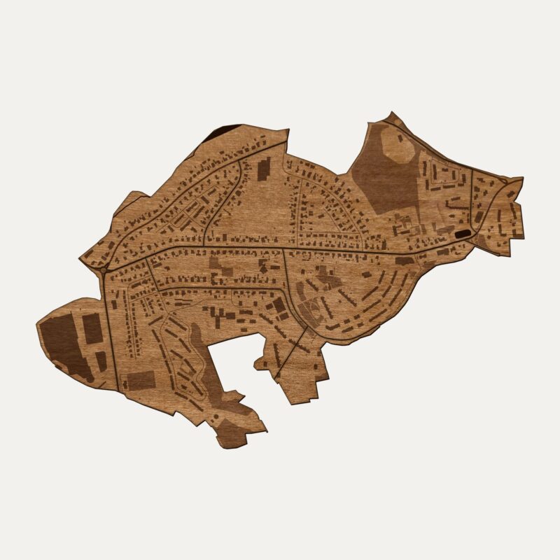 Suchanino (Gdańsk) - drewniana mapa dzielnicy na ścianę