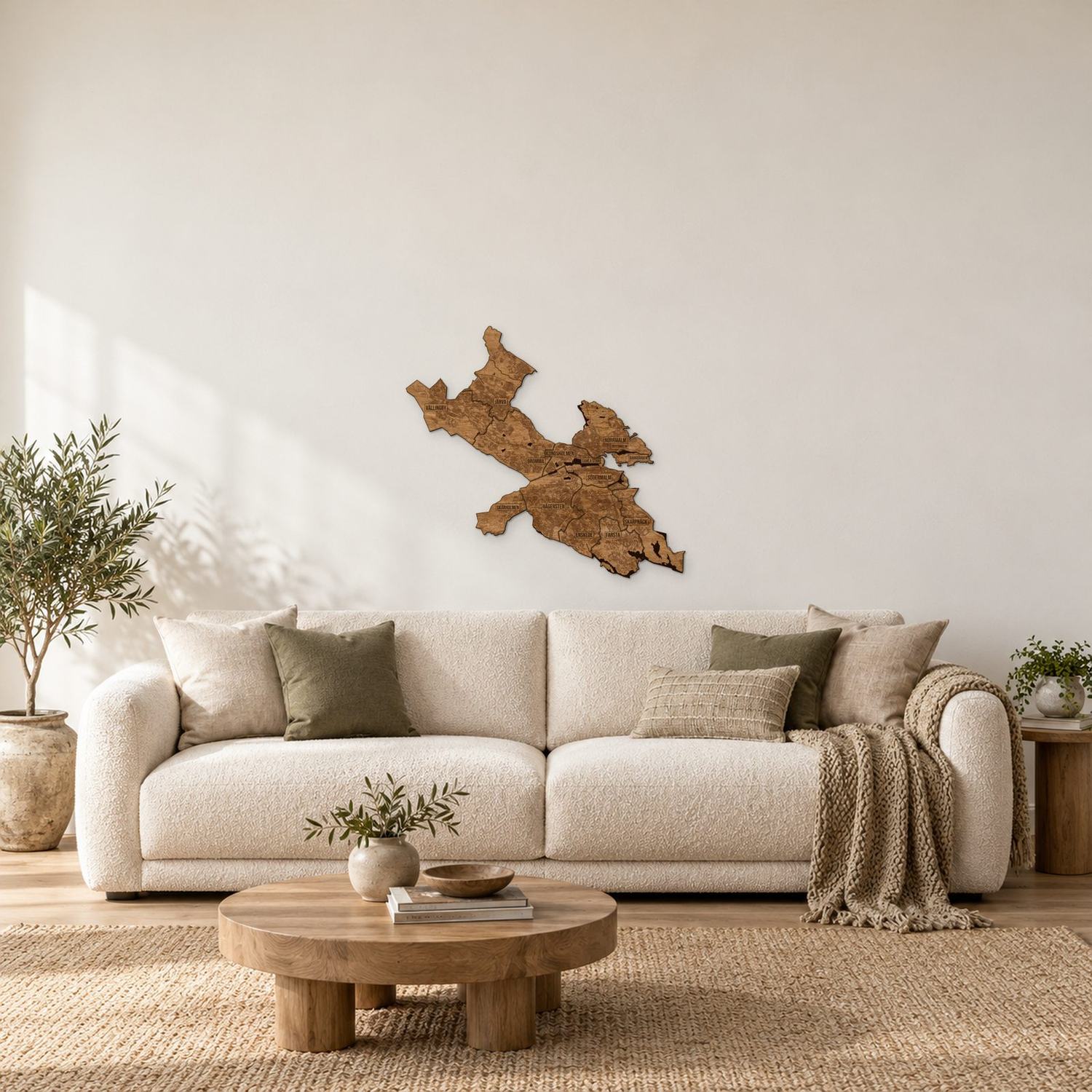 Sztokholm - mapa na ścianę w rozmiarze M (60 cm) we wnętrzu