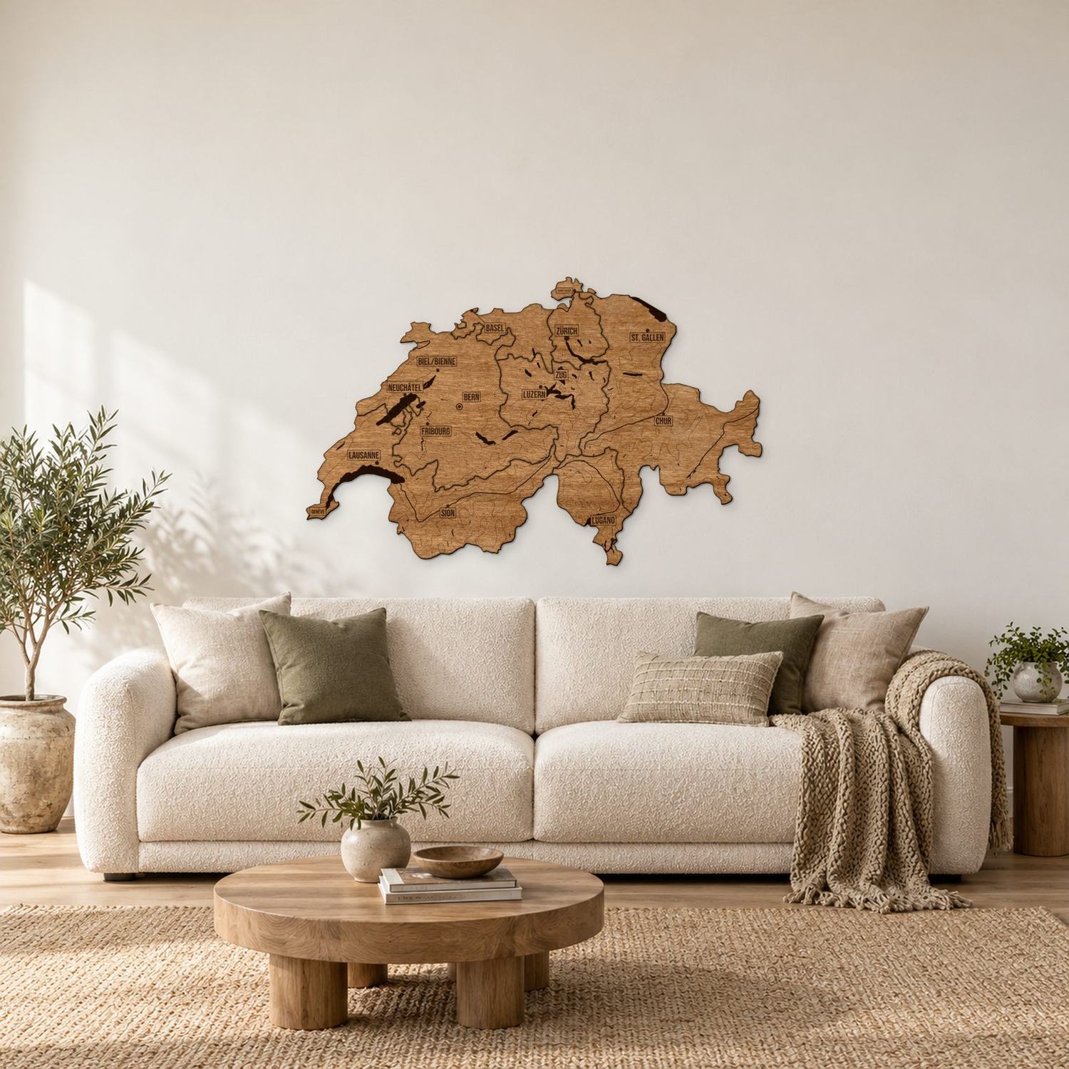 Szwajcaria - mapa na ścianę w rozmiarze L (100 cm) nad komodą
