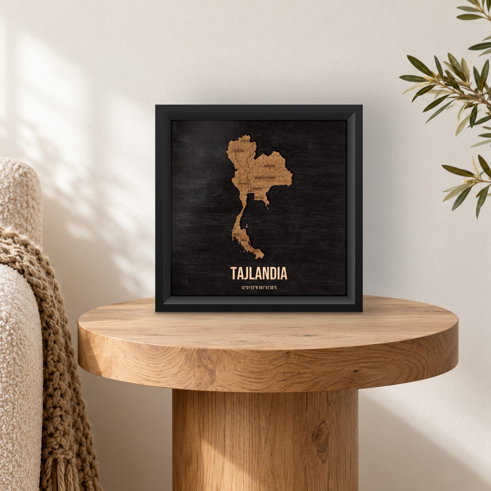 Tajlandia - ramka cieniowa 25 × 25 cm we wnętrzu