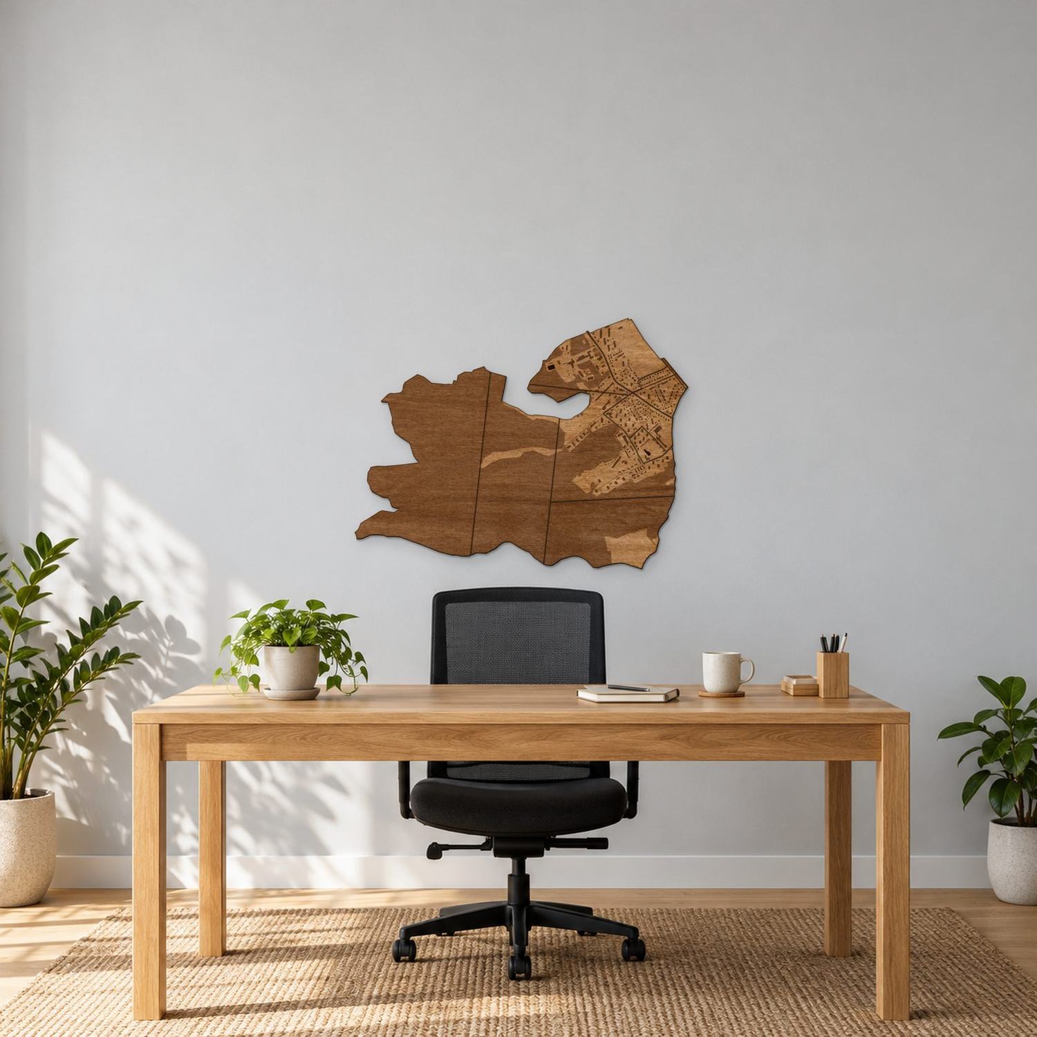 VII Dwór (Gdańsk) - mapa na ścianę w rozmiarze M (60 cm) we wnętrzu
