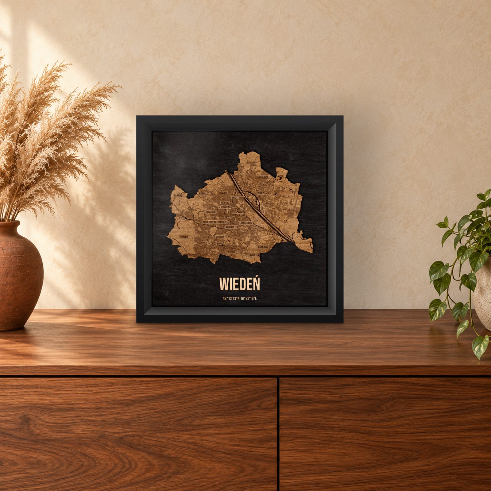 Wiedeń - ramka cieniowa 25 × 25 cm we wnętrzu
