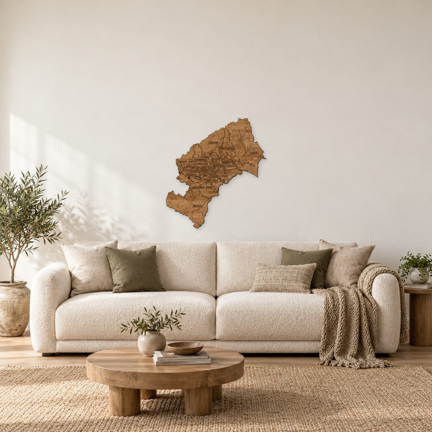 Zagrzeb - mapa na ścianę w rozmiarze M (60 cm) we wnętrzu