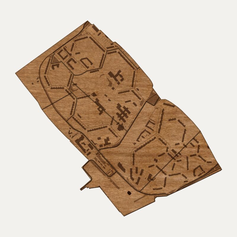 Zaspa-Młyniec (Gdańsk) - drewniana mapa dzielnicy na ścianę