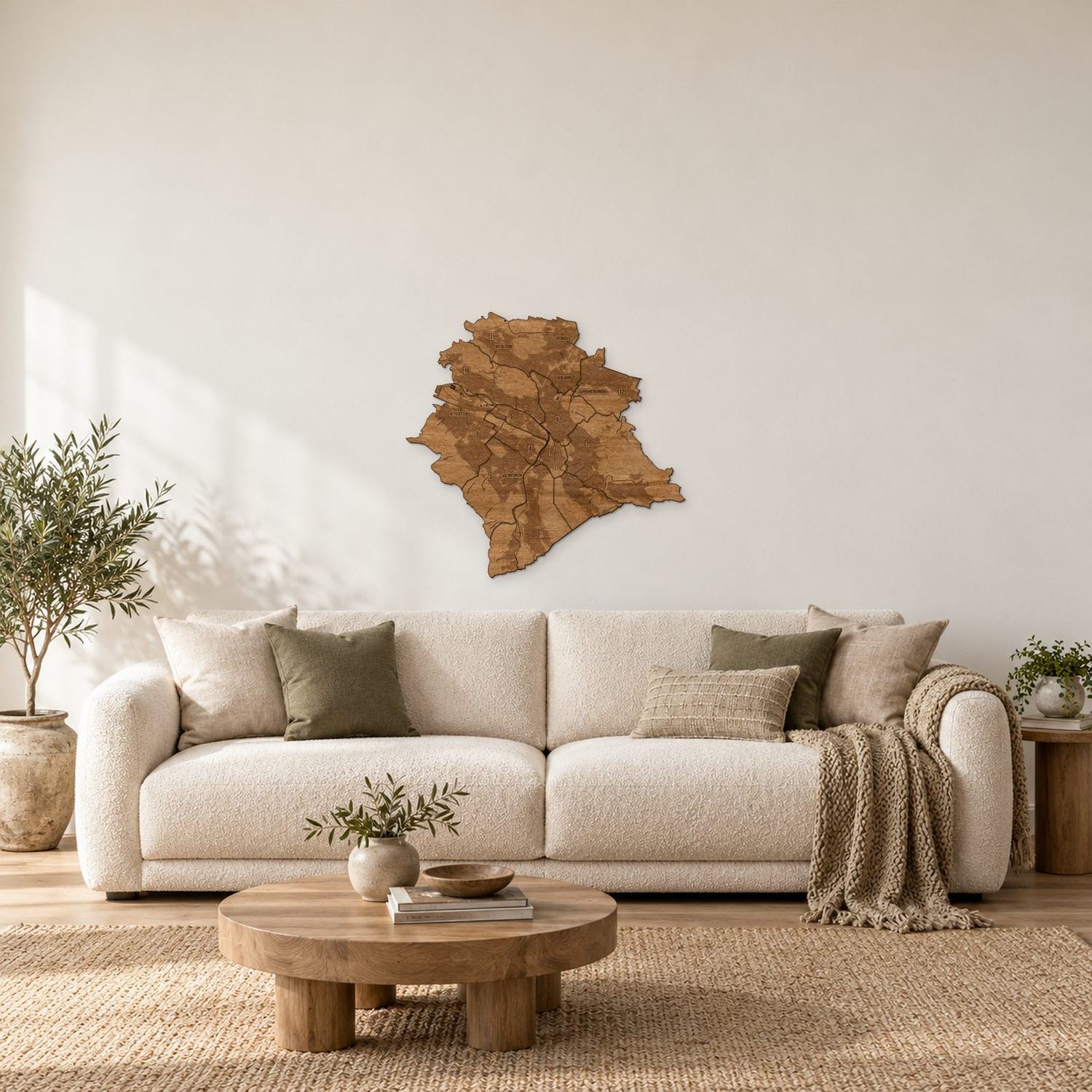 Zurych - mapa na ścianę w rozmiarze M (60 cm) we wnętrzu