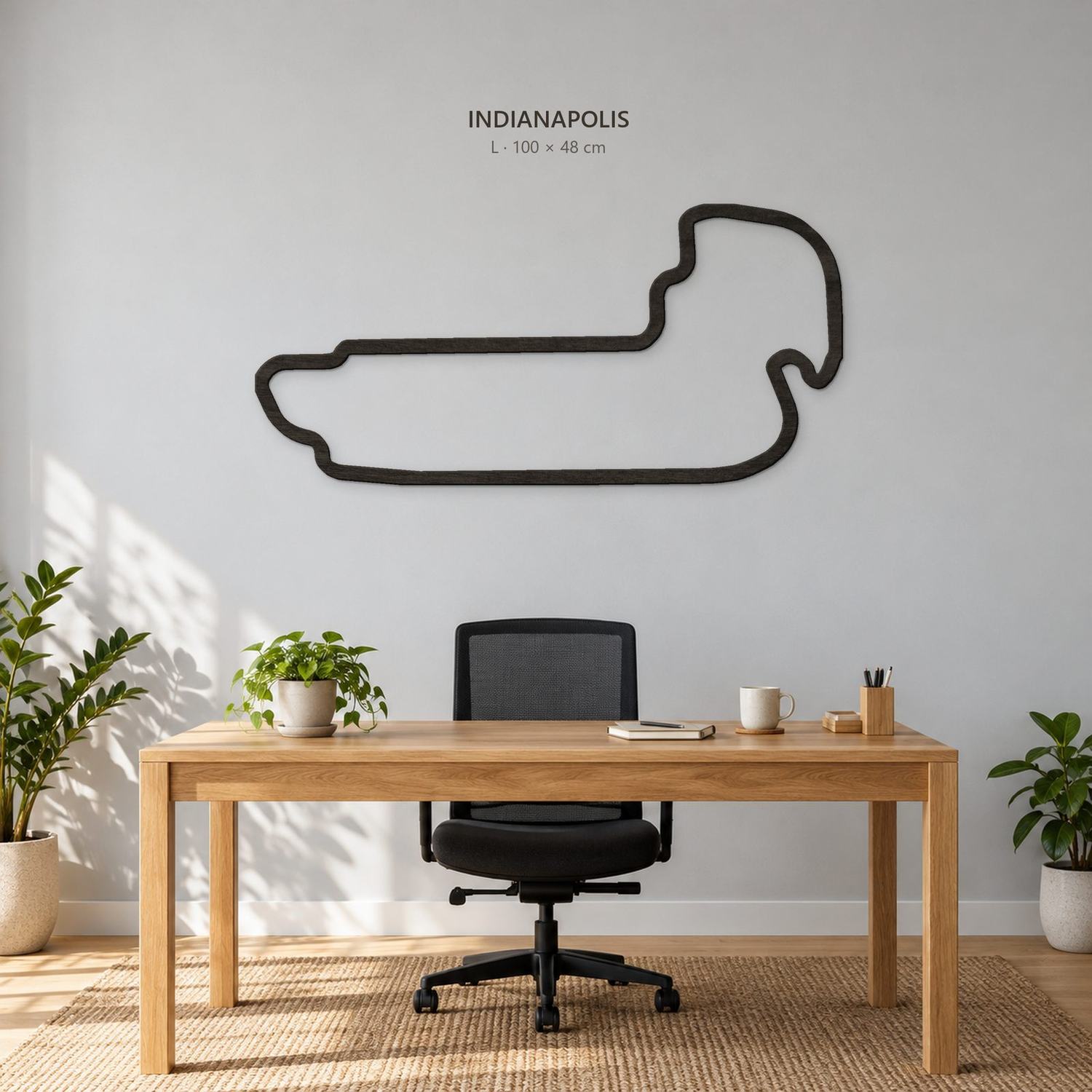 Tor Indianapolis na ścianę, rozmiar L (100 cm), kolor głęboka czerń