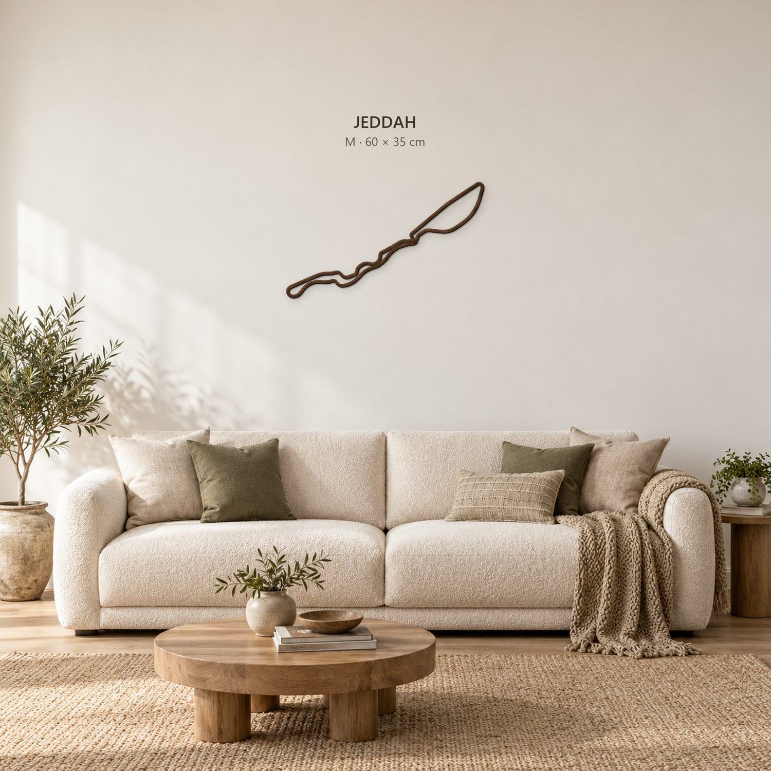 Tor Jeddah na ścianę, rozmiar M (60 cm), kolor orzechowy brąz