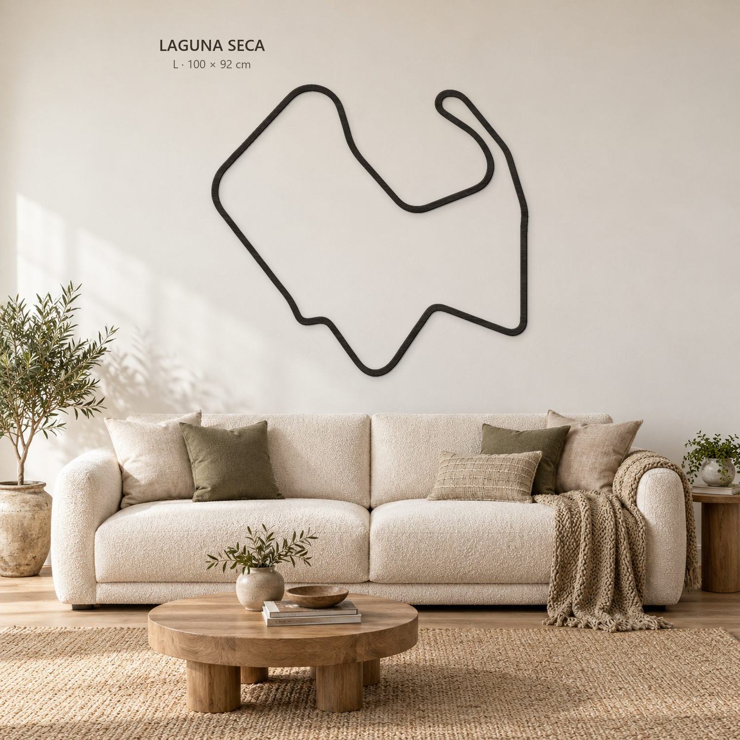 Laguna Seca - drewniana mapa toru na ścianę