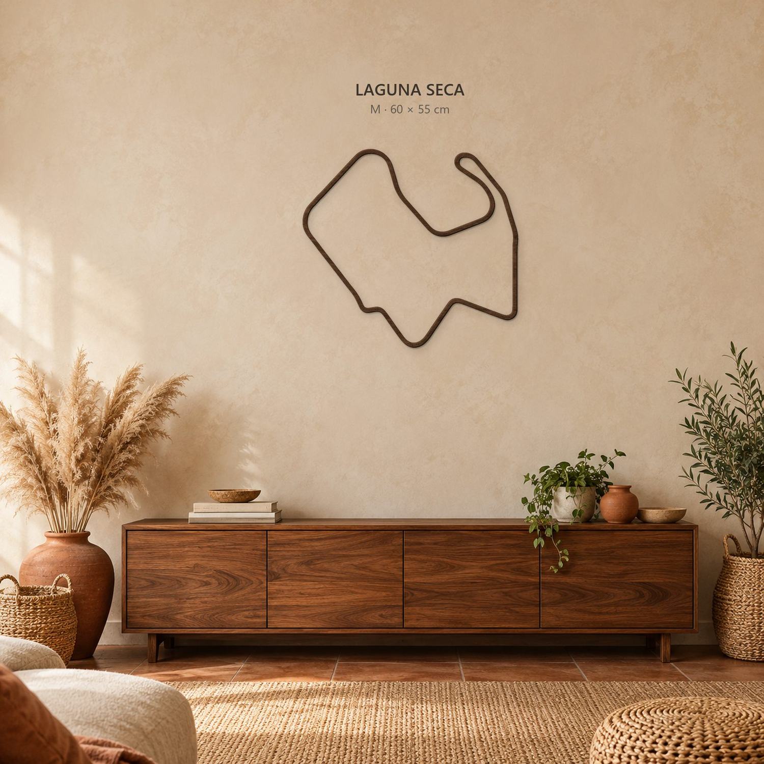 Tor Laguna Seca na ścianę, rozmiar M (60 cm), kolor orzechowy brąz