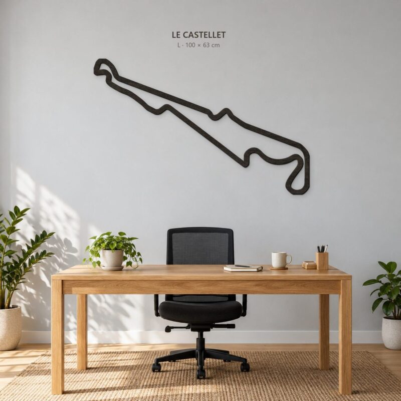 Le Castellet - drewniana mapa toru na ścianę