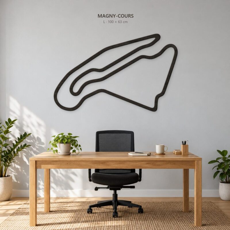 Magny-Cours - drewniana mapa toru na ścianę