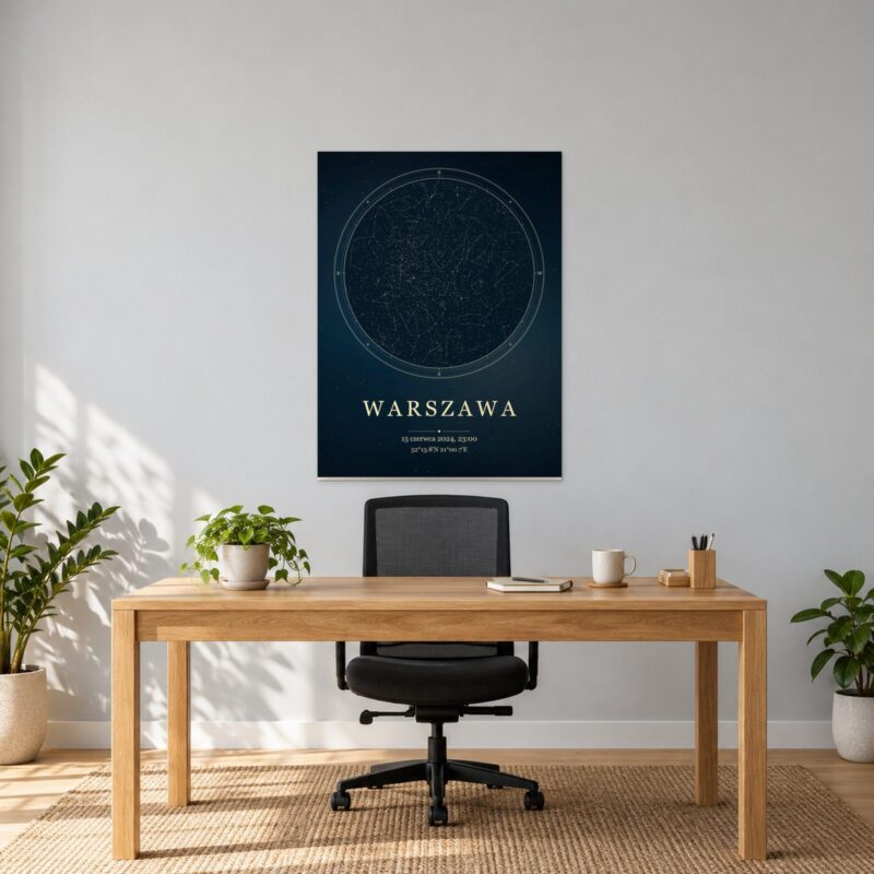Mapa nieba z Twojej daty - plakat