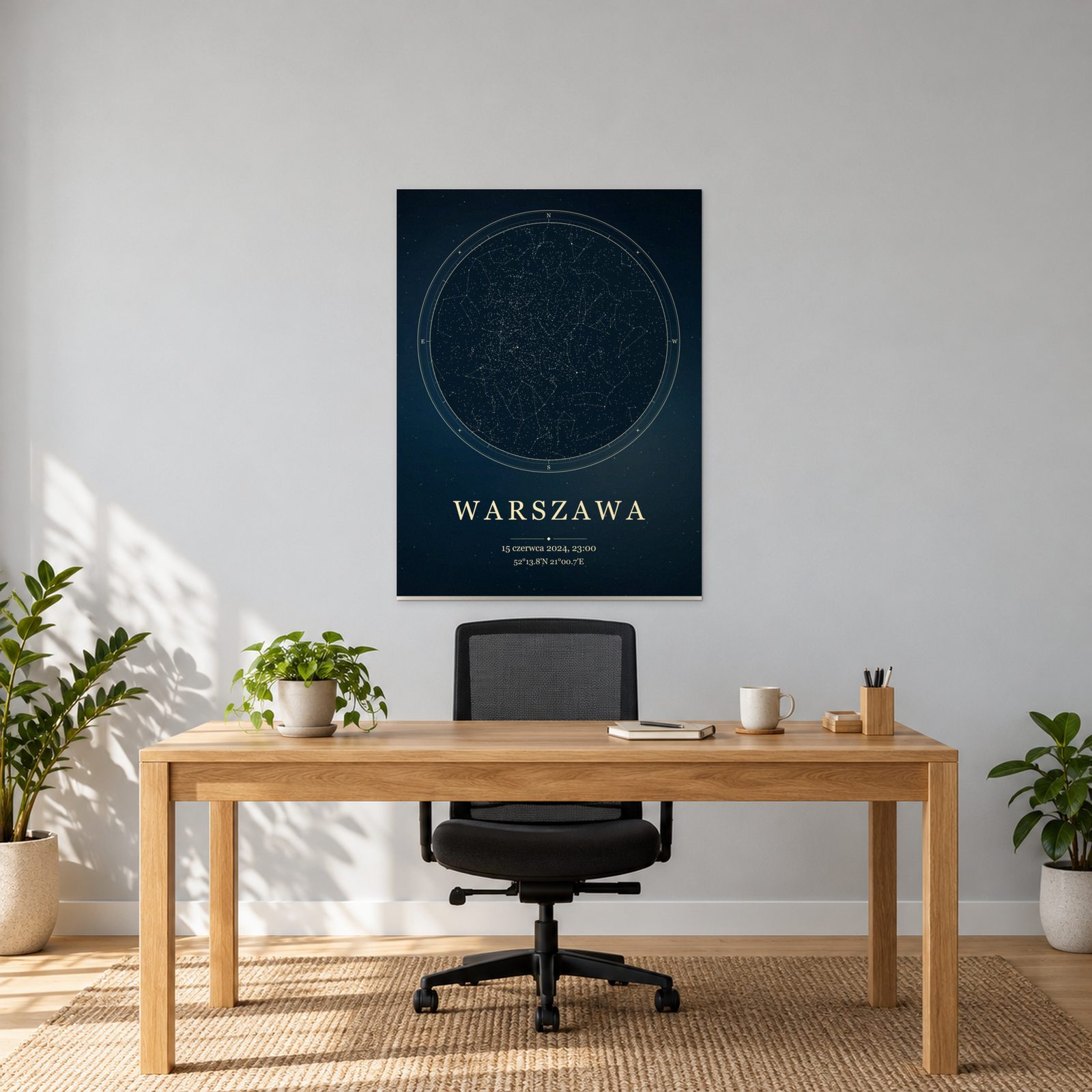 Mapa nieba z Twojej daty - plakat