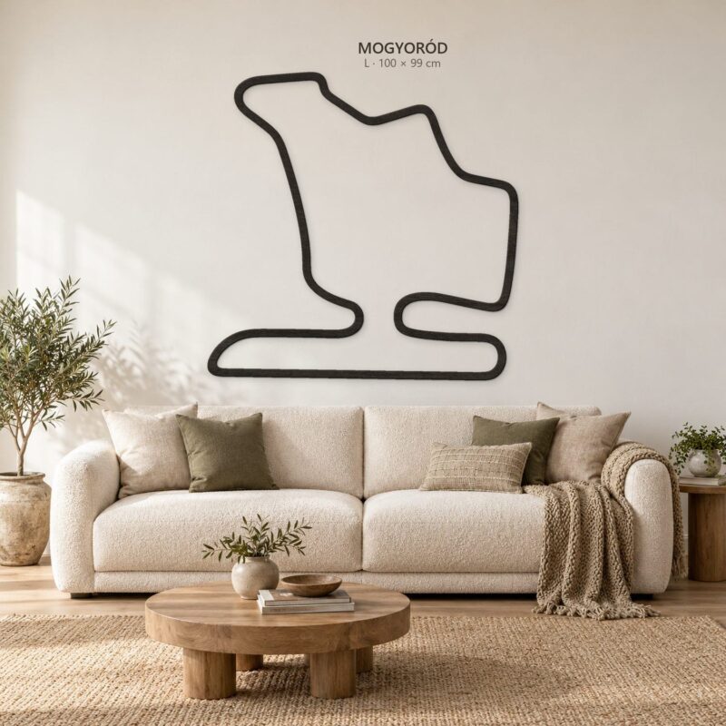 Mogyoród - drewniana mapa toru na ścianę