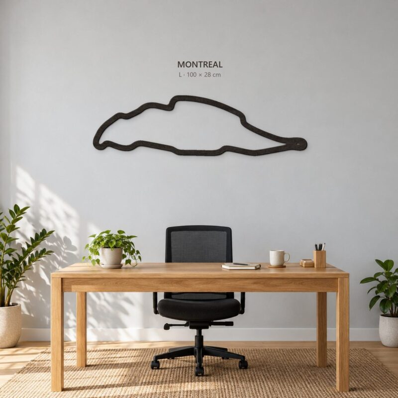 Montreal - drewniana mapa toru na ścianę