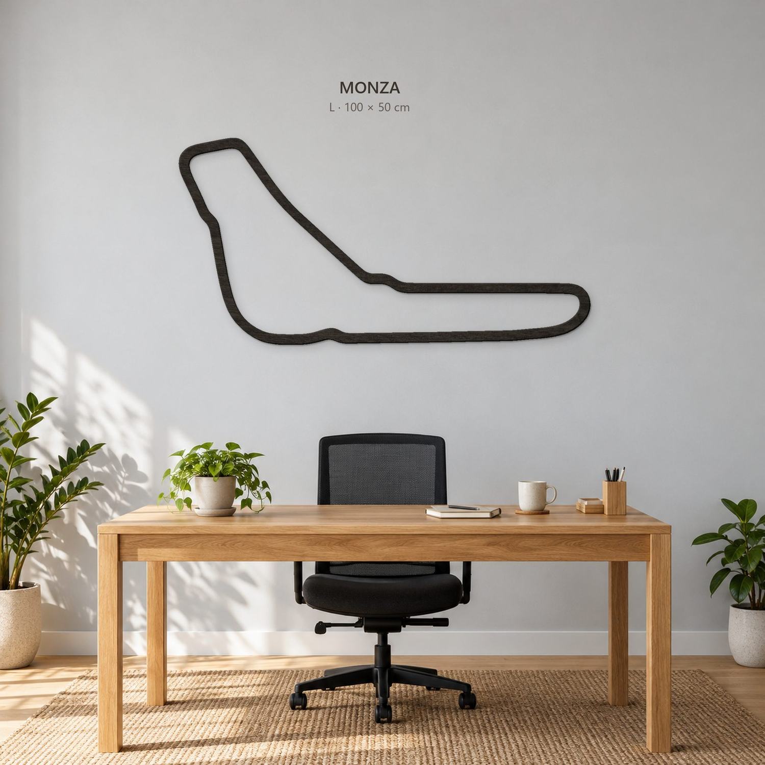 Monza - drewniana mapa toru na ścianę
