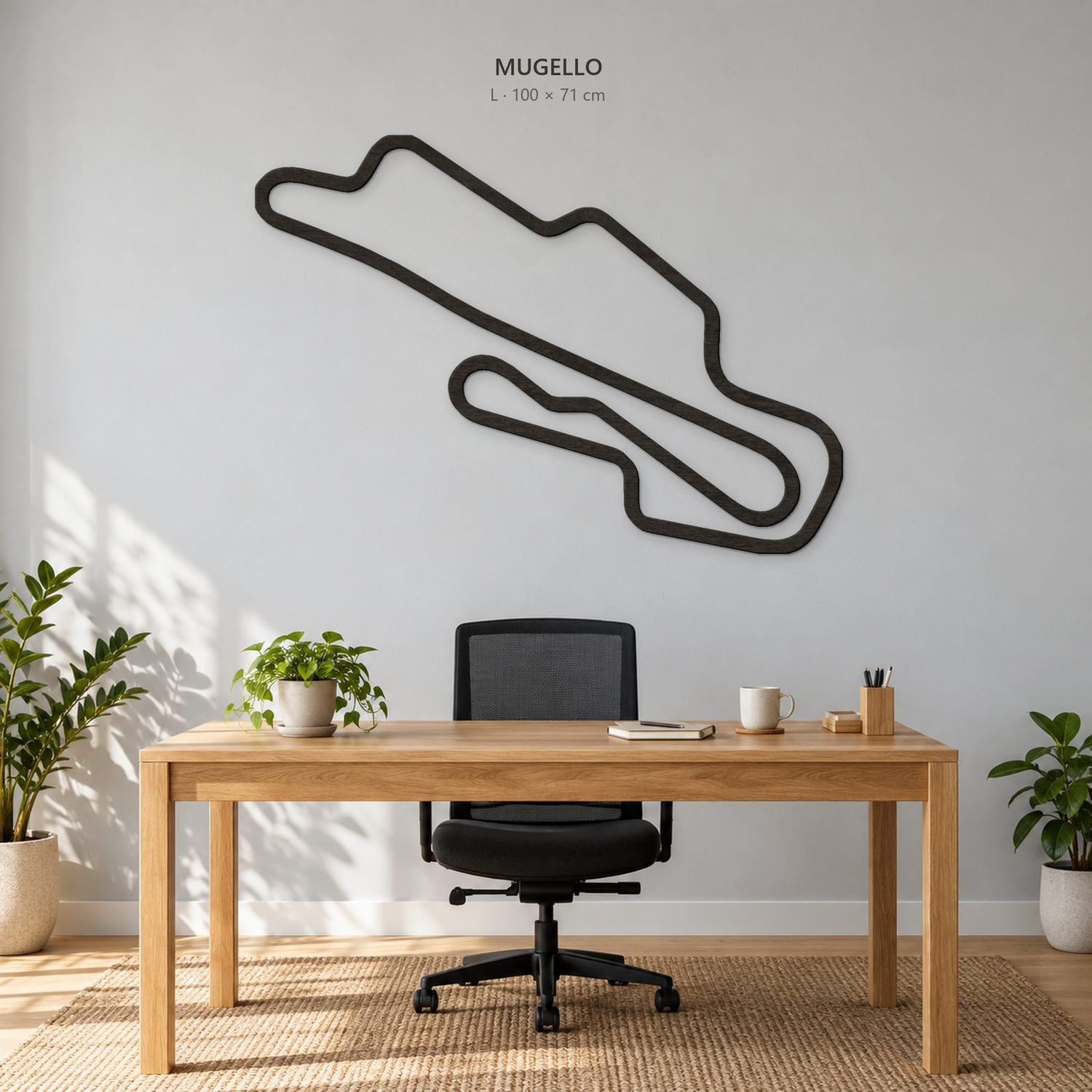 Mugello - drewniana mapa toru na ścianę