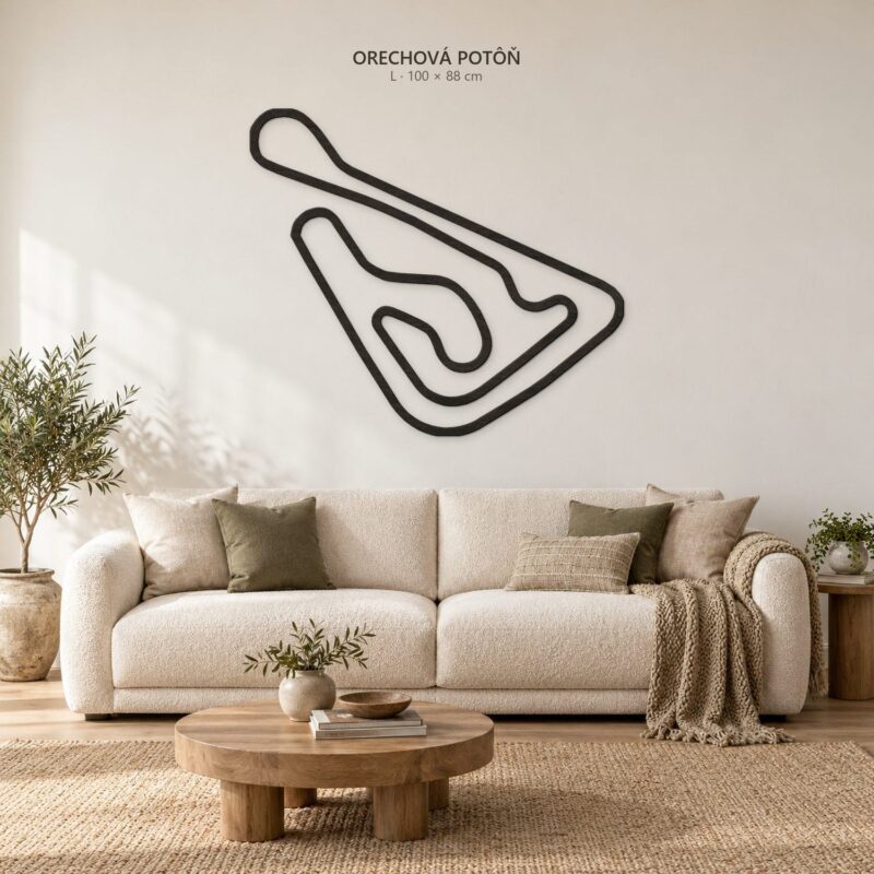 Orechová Potôň - drewniana mapa toru na ścianę