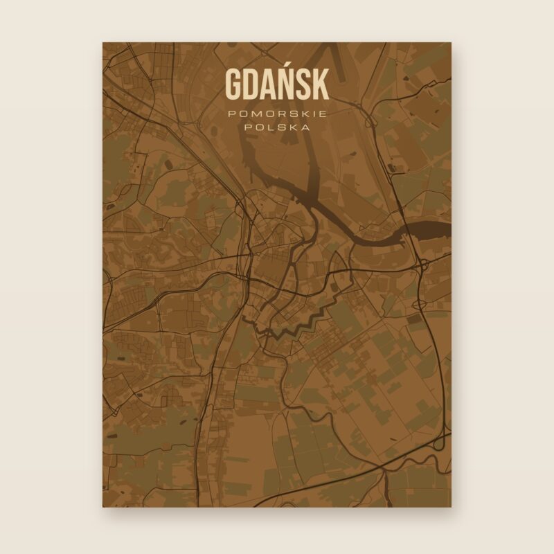 Gdańsk - plakat z mapą miasta