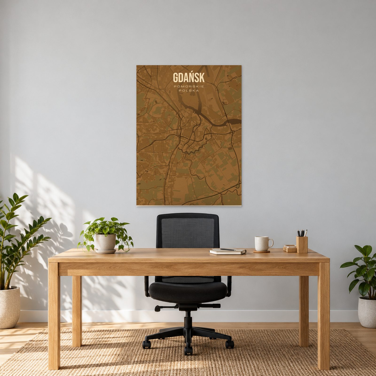 Gdańsk - plakat z mapą miasta