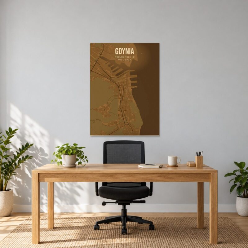 Gdynia - plakat z mapą miasta