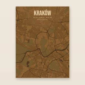 Kraków - plakat z mapą miasta