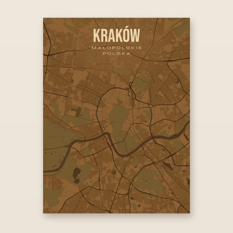 Kraków - plakat z mapą miasta