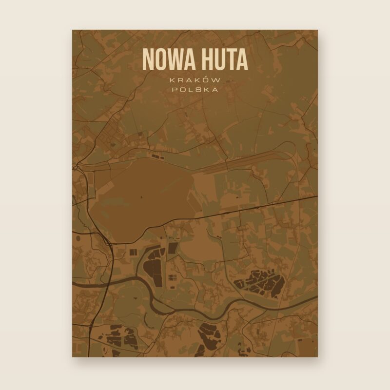 Nowa Huta (Kraków) - plakat z mapą dzielnicy