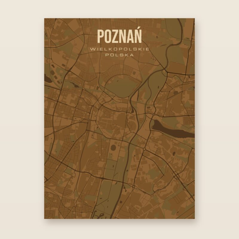 Poznań - plakat z mapą miasta