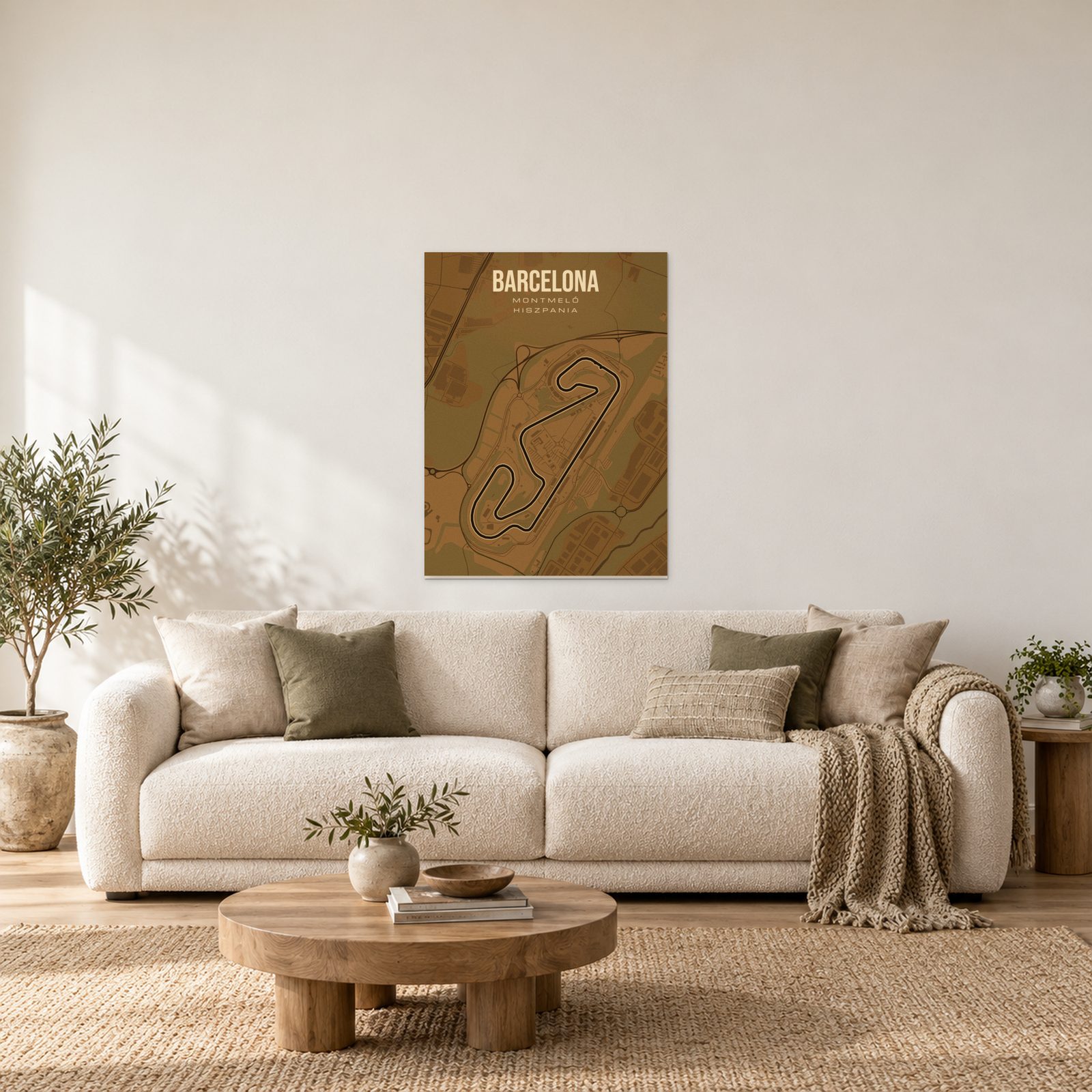 Barcelona - plakat nad sofą w salonie