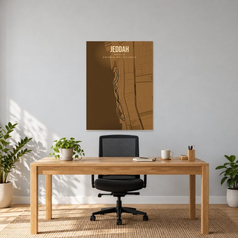 Jeddah - plakat z mapą toru